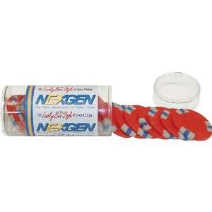  25 Red NexGen Lucky Bees Poker Chips in Retail Tube 