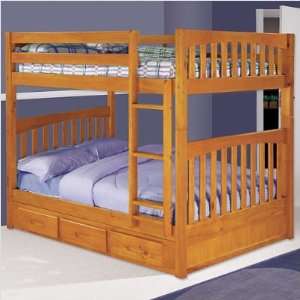  Bundle 49 Honey Full Over Full Bunk Bed