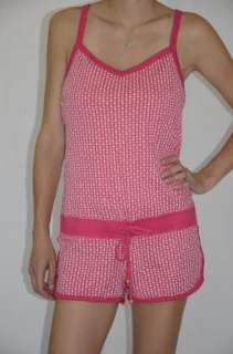 NWT Juicy Couture Eames Jacquard Coverup Romper Pink XL  