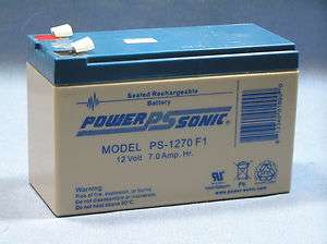 POWER SONIC PS 1270 F1 12 Volt 7.0 Amp Hr Gell Cell Battery Fits 