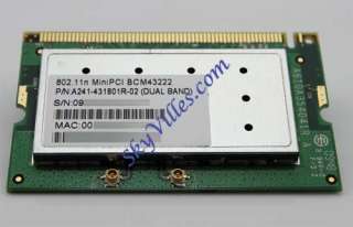 New Broadcom BCM43222 4322 mini PCI 802.11a/b/g/n Wireless N WiFi Card 