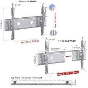   Wall Mount for 50 to 65 inch Flat Panel TVs 61 41 Silver Electronics