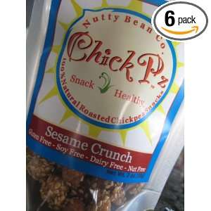 Nutty Bean Co. ChickPz Sesame Crunch 2 Oz Bag (Pack of 6)  