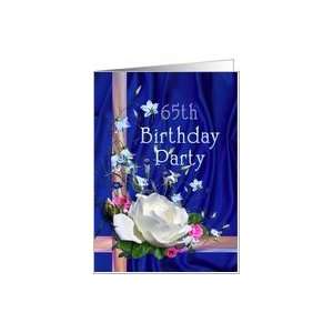  65th Birthday Party Invitation White Rose Card Toys 