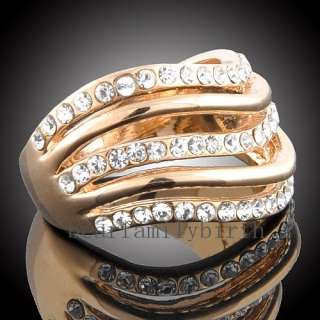 18k gold GP Swarovski Crystal fashion Ring 1303  