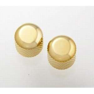  2 Gold Dome Knobs w/Set Screw fits US Solid Shaft Pots 