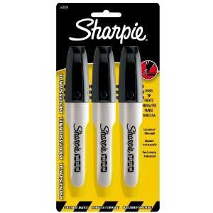 Sharpie Professional Chisel Tip Permanent Markers, 3 Black 