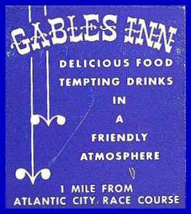 1950s Gables Inn Matchcover  Pleasantville NJ  