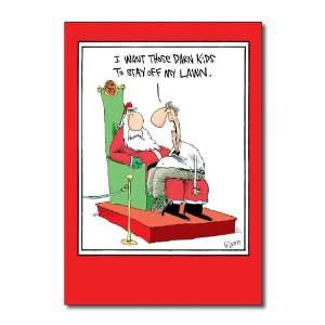 com Funny Merry Christmas Card Kids Off The Lawn humor holiday Humor 