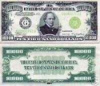 1934 $10,000 FEDERAL RESERVE NOTE Copy  