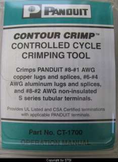 Panduit CT 1700 Contour Crimp/Crimping Tool ~STSI 074983726509  