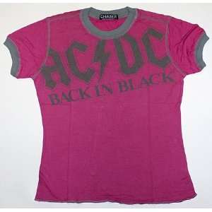 AC/DC Rock n Roll Chaser Tee Shirt T Shirt PINK Junior 
