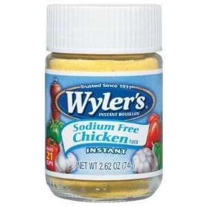 Wylers Instant Bouillon, Sodium Free Chicken, 2.62 oz, 12 pk  