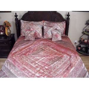  7P Red King Luxury Duvet Bed Coverlet Bedding Bedspread 
