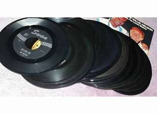 Vintage Lot of 44 total 45 rpm RECORDS Vinyl Record Hop Bobby Sox case 