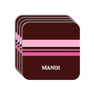 Personal Name Gift   MANDI Set of 4 Mini Mousepad Coasters (pink 