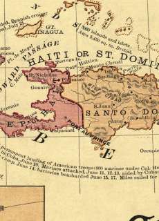1898 Goffs Map Spanish American War Carribean   24x36  
