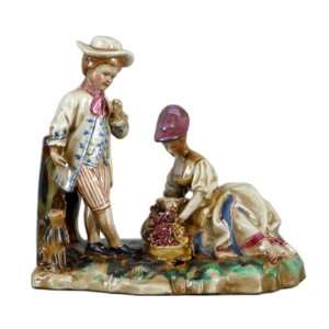  Staffordshire Style Statue Picnicking Themed Hand Painted 