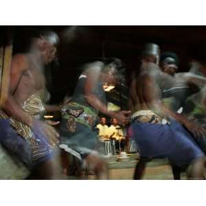  Native African Dancers Performing at Local Game Lodge 