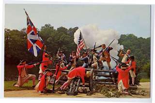 YORKTOWN VA British American Soldiers Gun Battle Flags postcard