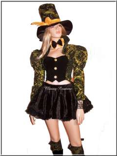 Mad Hatter Alice Wonderland Fancy Dress Costume M/L/XXL  