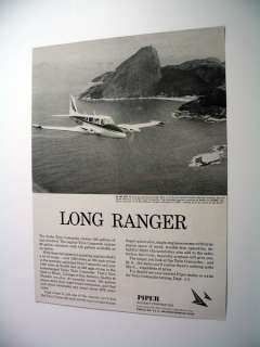 Piper Twin Turbo Comanche over Rio de Janeiro print Ad  