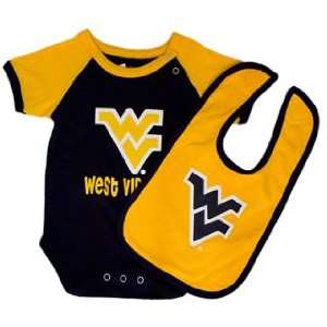  WVU Bib Set Onesie by Colosseum Baby