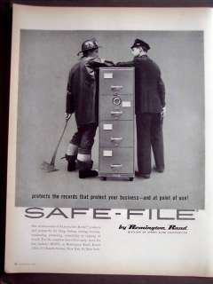 1957 Remington Rand SAFE FILE for documents vintage ad  