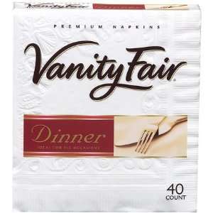 Vanity Fair Premium Dinner Nactins White 40 ct (Quantity of 6)