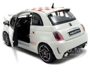2008 FIAT 500 ABARTH WHITE WITH CHECKERS ON THE ROOF 124 21043  