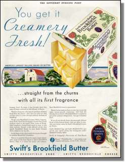 1932 Swifts Premium Brookfield Butter   Color Print Ad  