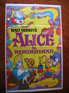 ALICE IN WONDERLAND 1974 UNUSED MOVIE POSTER 27 X40 3/4  