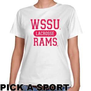 Winston Salem State Rams Ladies White Custom Sport Classic Fit T shirt 