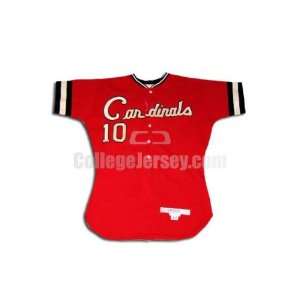  Red No. 7 Game Used Ball State McAuliffe Baseball Jersey 