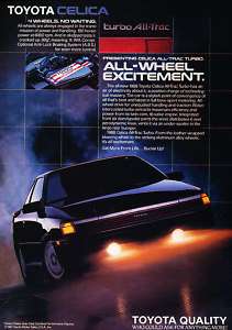 1989 Toyota Celica AllTrac Vintage Advertisement Ad P84  
