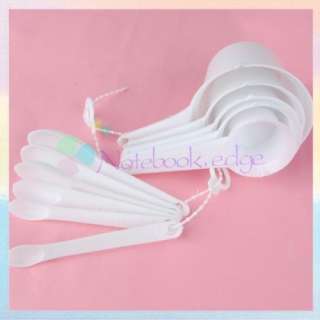11 Set Plastic Kitchen Measuring Measure Spoons and Cup  