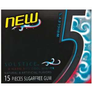 Wrigleys 5 Sugar Free Gum, Solstice, 15 Pieces (Pack of 20)