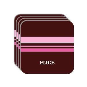 Personal Name Gift   ELIGE Set of 4 Mini Mousepad Coasters (pink 