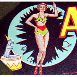  Perky Acrobat Crate Label, 1940s 