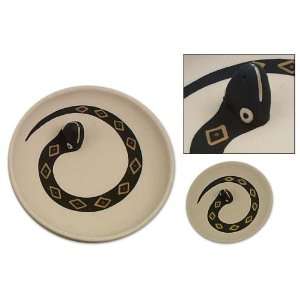  Ceramic incense plates, Snakes (pair)