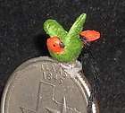 Dollhouse Miniature Red Headed Green Mexican Parrot /