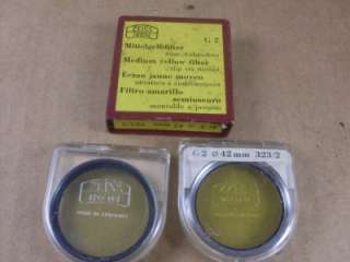 SET OF TWO ZEISS IKON CAMERA LENSES YELLOW TINT 42MM  