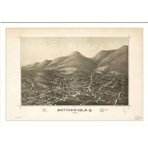  Historic Mattawan, New York, c. 1886 (M) Panoramic Map 
