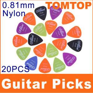 20pcs Alice Smooth Nylon 0.81mm Guitar Picks Plectrums  