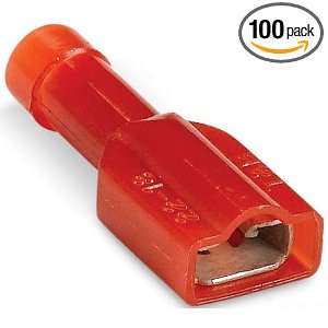   Nylon Insulated, 0.97 Inch Length by 0.38 Inch Width, Red, 100 Pack