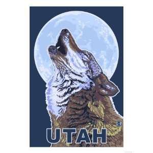    Gray Wolf Howling   Utah Giclee Poster Print