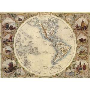  1800S THE WORLD WESTERN HEMISPHERE GLOBE VINTAGE POSTER 