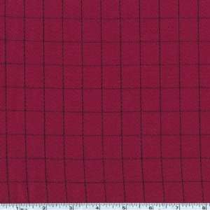   Wide Worsted Wool Suiting Barrington Magenta/Black Fabric By The Yard