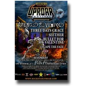  Avenged Sevenfold Poster   A7X  Uproar Festival Concert 