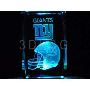  NFL New York Giants 3D Laser Etched Crystal Everything 